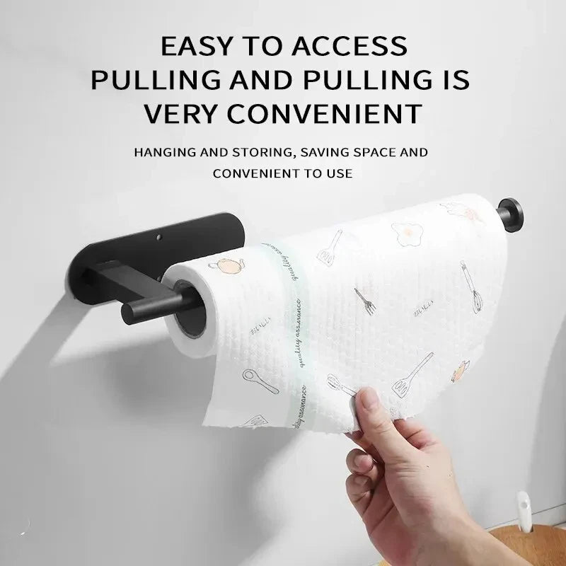 Multifunctional Paper Towel Holder with Storage Rack for Toilet Paper & Cling Film, Kitchen and Bathroom Organizer