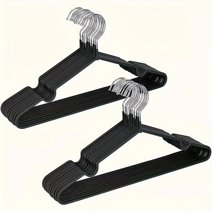 10pcs Metal Clothes Hangers Traceless No-Slip Durable Strong Space Saver for Bedroom Organization Non-Slip Strong Clothes Racks