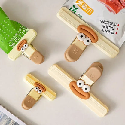 Creative Face Bag Sealing Clip Food Snack Clip Kitchen Tools Decorative Small Clip Refrigerator Plastic Food Bag Storage