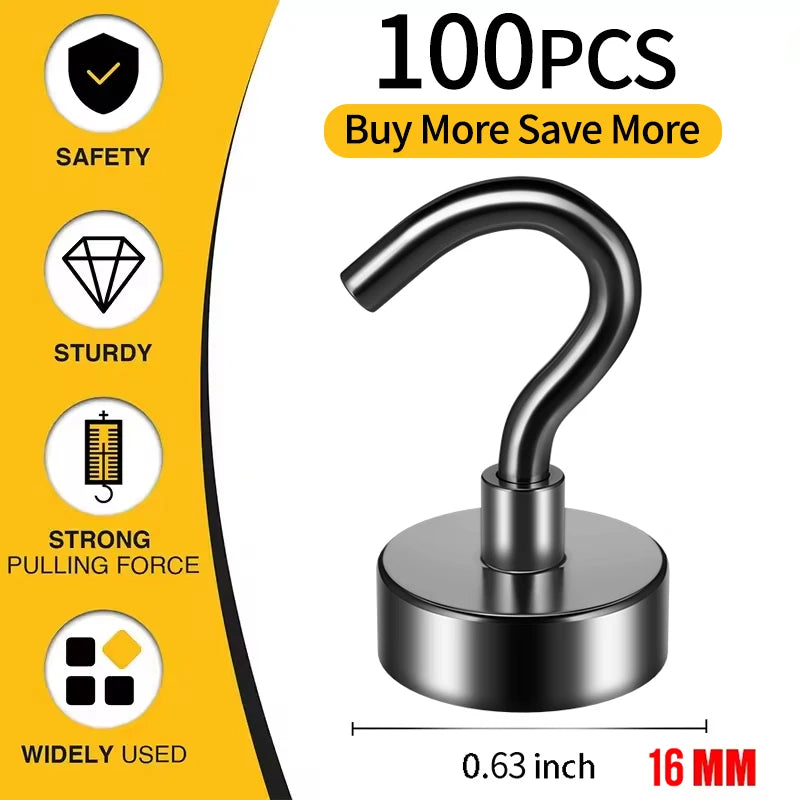 Black Magnetic Hooks, 25Lbs Strong Heavy Duty Cruise Magnet S-Hooks for  Hanging, Cabins, Grill, Kitchen, Garage, Workplac