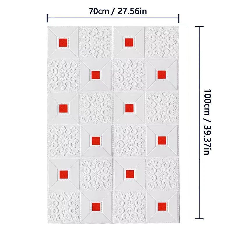 70cm*1M 3D Brick Pattern Wall Panels Wallpaper DIY Waterproof for Living Room Bedroom Kitchen Background Wall Decoration