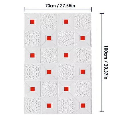 70cm*1M 3D Brick Pattern Wall Panels Wallpaper DIY Waterproof for Living Room Bedroom Kitchen Background Wall Decoration