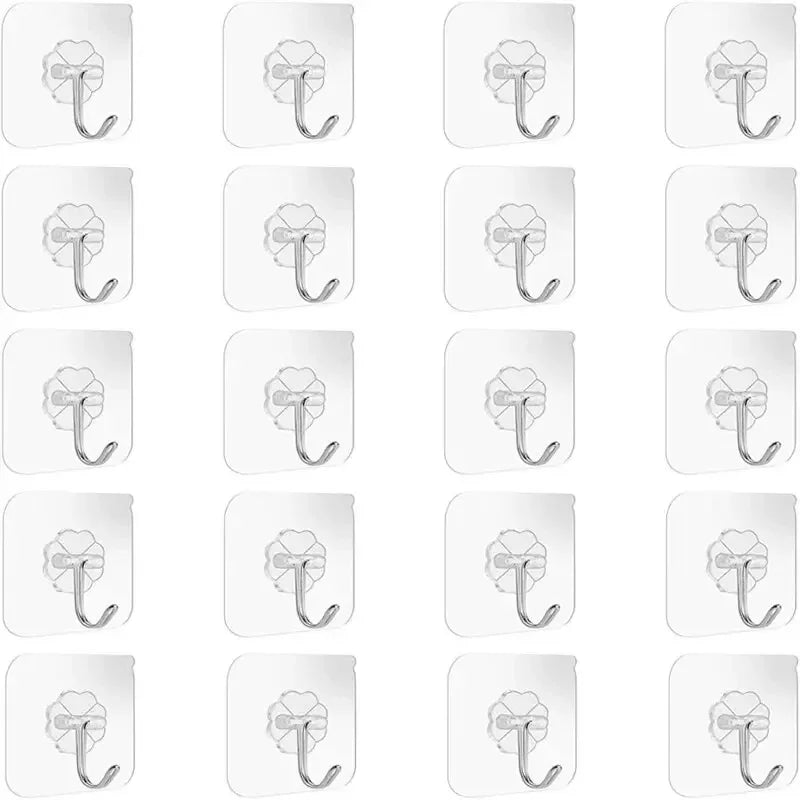 30 Pcs Hooks Transparent Strong Self Adhesive Door Wall Hangers Hooks Suction Heavy Load Rack Cup Sucker For Kitchen Bathroom