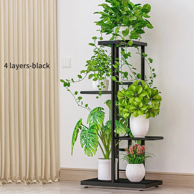 Cordlal Shining Stand For Flowers Iron 6/7/8Layers Plant Holder Storage Shelf Pot Rack Organizer Home Garden Decoration