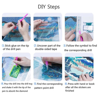 5D DIY Diamond Painting Landscape House Full Round Drill Embroidery Forest Scenery Cross Stitch Set Art Home Decor Gift