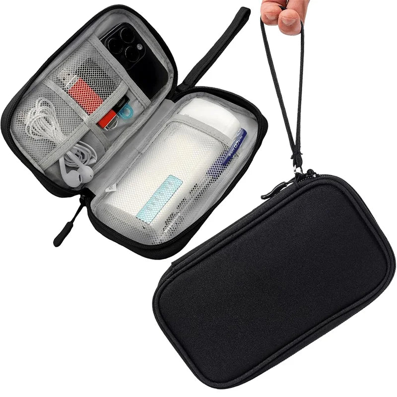 NEW Travel Organizer Bag USB-Cable Storage Organizers Pouch Carry Case Portable Waterproof Double Layers Storage Bags Cable Cord
