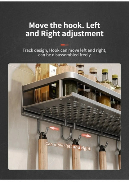 Aluminum kitchen rack kitchen shelf toilet storage no drill hanging rack bathroom organizer hang on the wall kitchen