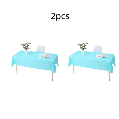 1pc Reusable Tablecloths 137x183cm BPA Free Plastic Dining Table Cover Cloth for Parties Picnic Camping Disposable Tablecloths