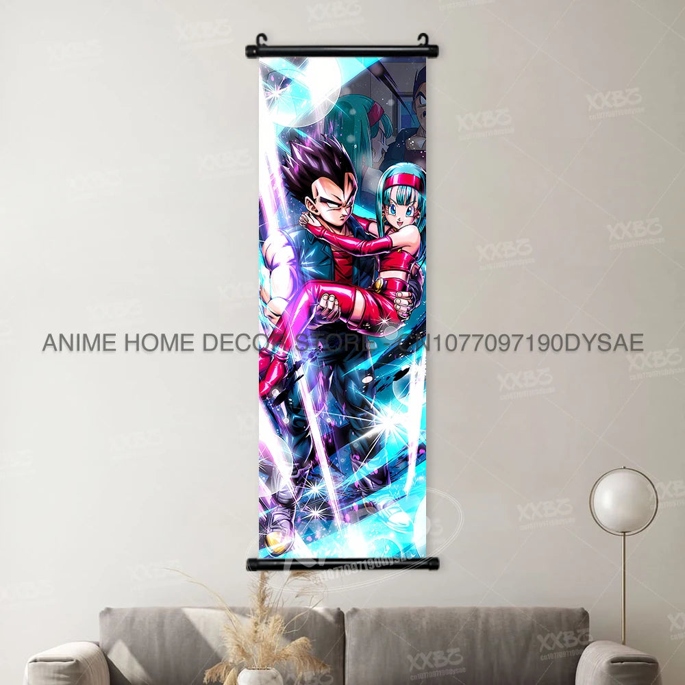 Dragon Ball Posters Anime Figures Wall Art Frieza Home Decor VegetaIII Scrolls Picture Goku Hanging Painting Son Gohan Wallpaper