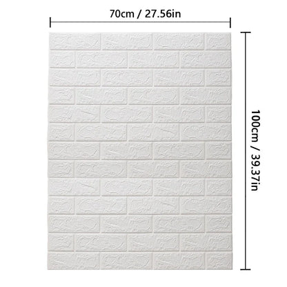 70cm*1M 3D Brick Pattern Wall Panels Wallpaper DIY Waterproof for Living Room Bedroom Kitchen Background Wall Decoration