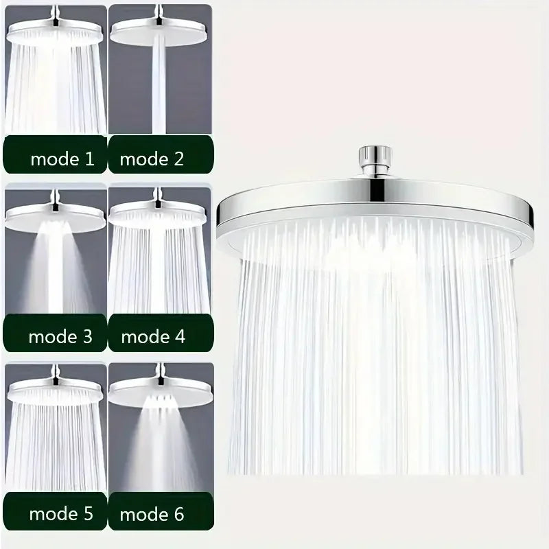 High Pressure Top Rain Shower Heads 6 Modes Rainfall Shower Head Bathroom  Shower Faucet Accessories With Filter