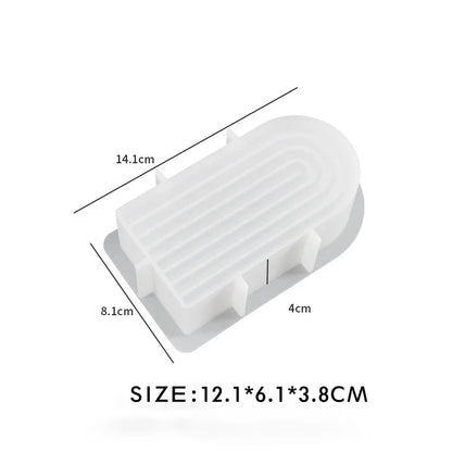 Rainbow Arch Candle Mold, Striped U-Shaped Silicone Mold, Abstract Architectural Resin Moulds for Soap Tray, Handmade Candle 1pc