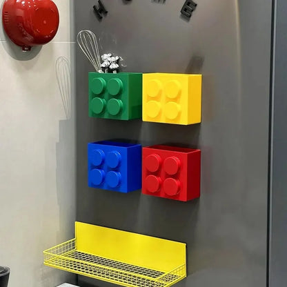 Magnetic Wall-mounted Narrow-edge Kitchen Straw, Cling Film Storage Box, Refrigerator Side Storage Rack