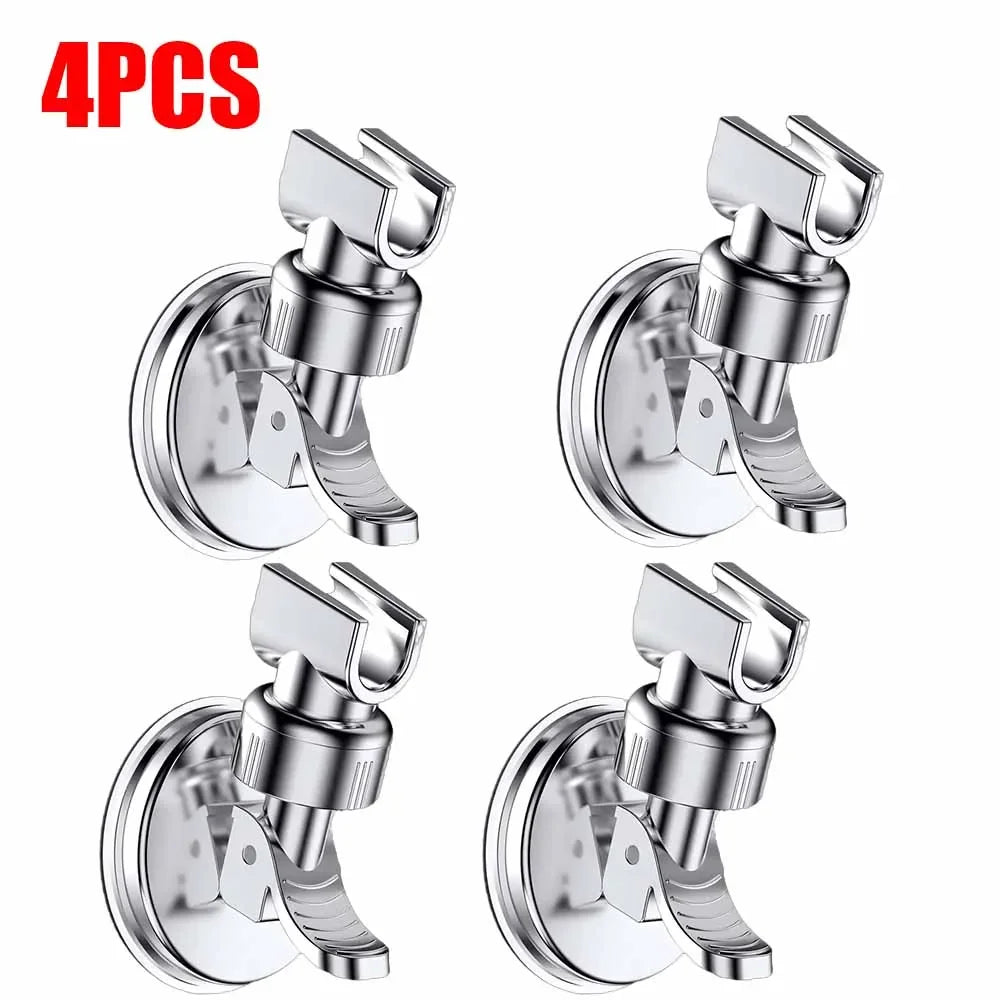 1-4Pcs Adjustable Shower Rack Strong Vacuum Suction Cup Handheld Shower Head Wall Mount Holder Rotating Bathroom Shower Base
