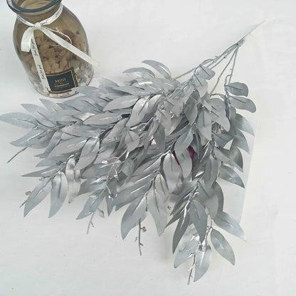 Artificial Plants Leaf Green Long Branch Fake Eucalyptus Flower Arrangement Accessories Wedding Home Decoration Fake Floral
