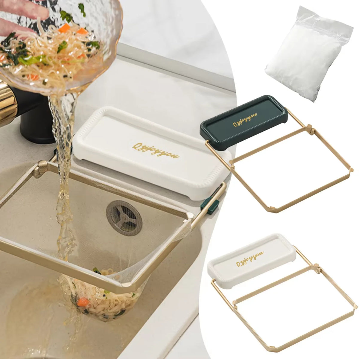 Foldable Sink Strainer Mesh Bag Stand Kitchen Sink Filter Rack Waste Garbage Net Shelf Disposable Garbage Mesh Bag Kitchen Gadge