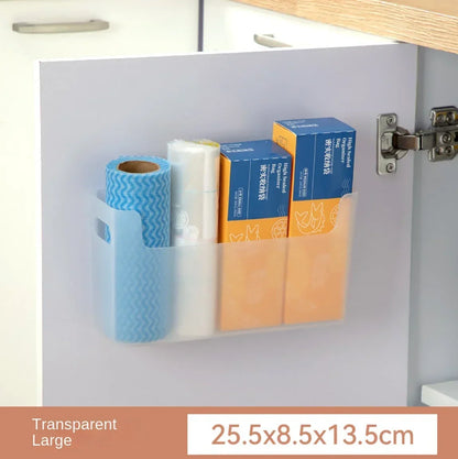 Non Perforated Cling Film Rack Inside Cabinet Wall Shelf Spice Rack Dish Drying Rack Kitchen Organizer for Home Storage