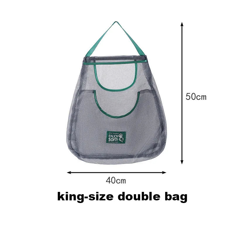 Reusable Storage Bags Kitchen Hanging Mesh Bag Home Fruit And Vegetable Storage Net Bag For Ginger Garlic Potatoes Onions