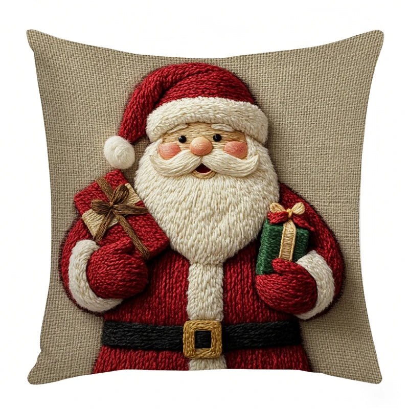 45cm Grey Red Christmas Pillowcase Cartoon Santa Snowman Elk Sofa Cushion Cover Home Bed Car Decor Merry Christmas 2025 2026