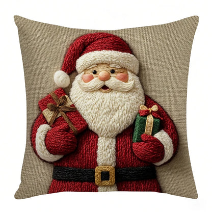45cm Grey Red Christmas Pillowcase Cartoon Santa Snowman Elk Sofa Cushion Cover Home Bed Car Decor Merry Christmas 2025 2026