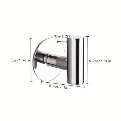 Stainless Steel Non-Perforated Bathrobe Hook, Towel Hook for Bathroom, Kitchen & Garage Clothes Hat Holder