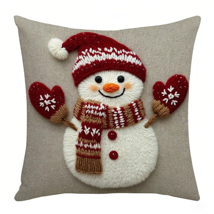 45cm Grey Red Christmas Pillowcase Cartoon Santa Snowman Elk Sofa Cushion Cover Home Bed Car Decor Merry Christmas 2025 2026