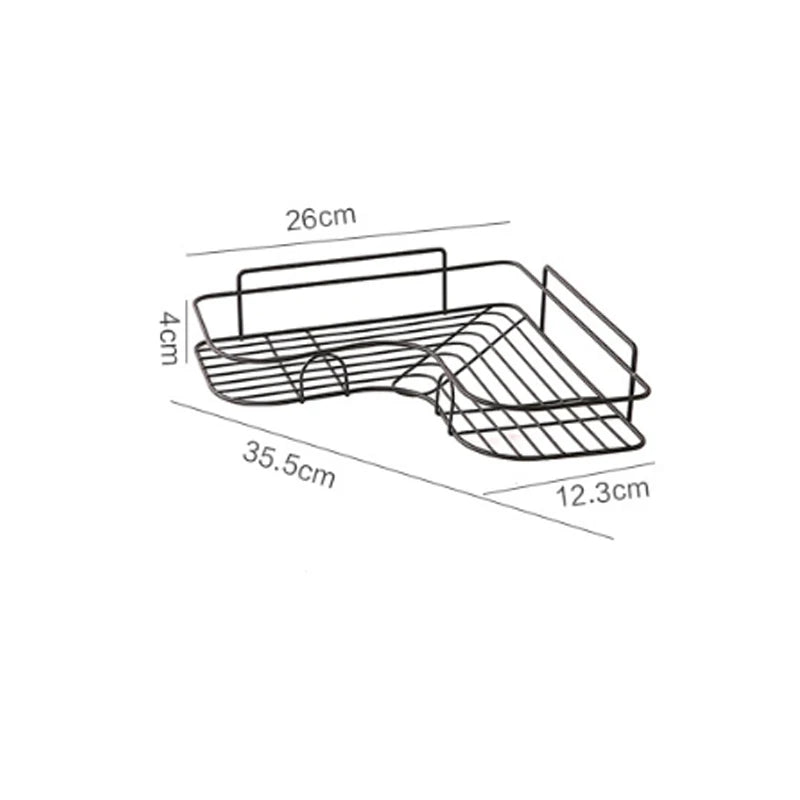 Toilet Storage Rack Bathroom Shelf No-Drill Corner Shelf Shower Wall Mounted Shelf Bracket Bathroom Accessory Organizer Shampoo