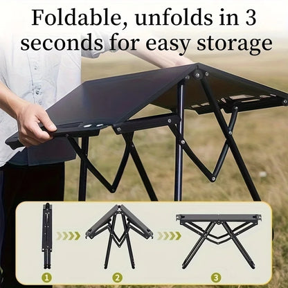 Lightweight Carbon Steel Portable Foldable Camping Table - Multipurpose BBQ & Picnic Table for Outdoor Travel, Hiking & Camping