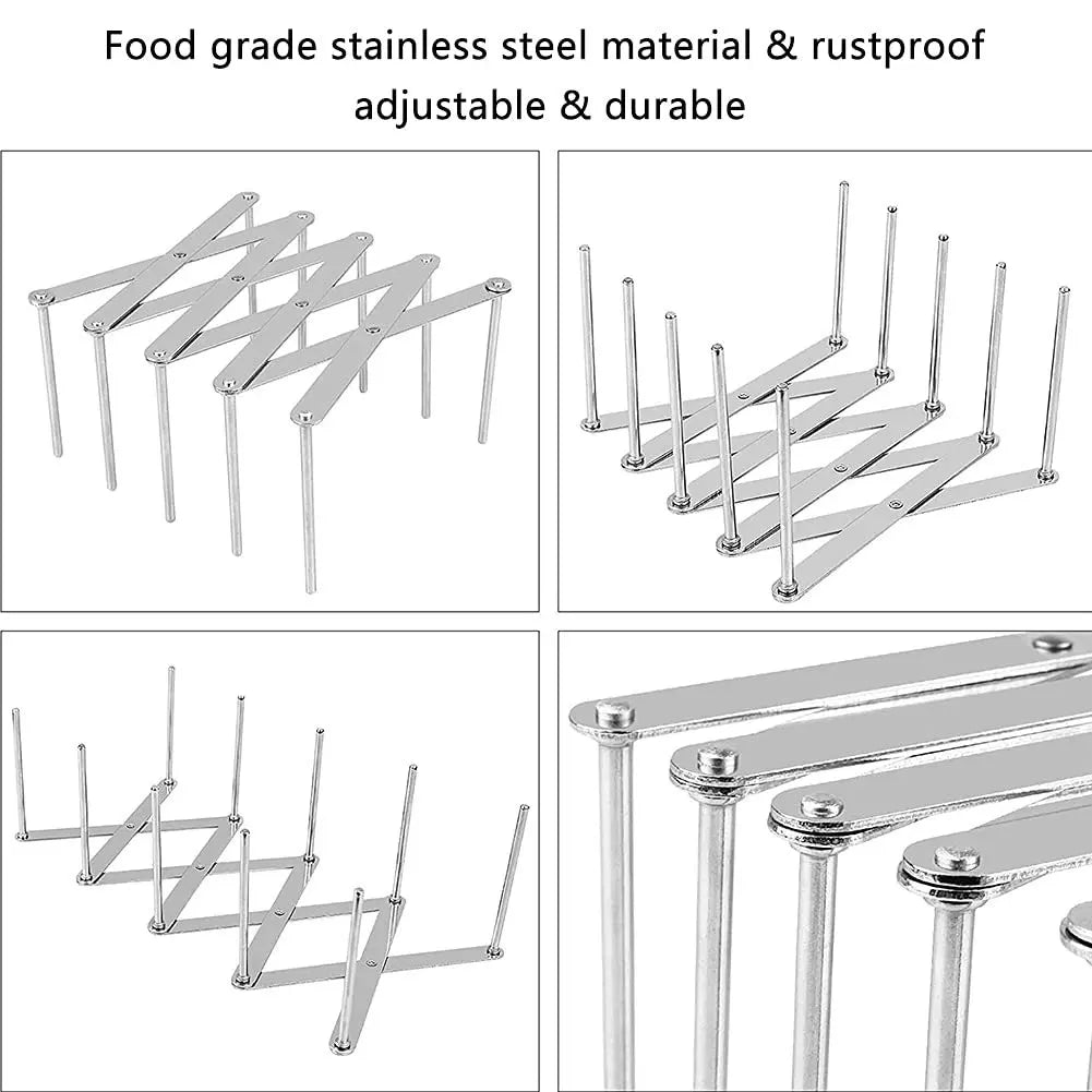 1Pc Foldable Kitchen Dish Drain Rack Dinnerware Storage Organizer Tray Plate Drying Shelf Cups Display Stand Drainer Holder