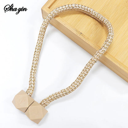 4pcs Curtain Tiebacks with Strong Magnet Thick Rope Design for Bedroom Living Room Kitchen Durable Plastic Home Decor Accessory