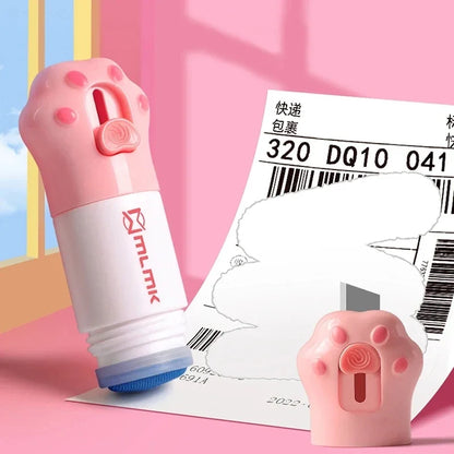 Cat Paw Thermal Paper Correction Fluid with Knife Parcel Box Opener Home Anti Peep Identity Information Privacy Protector Eraser