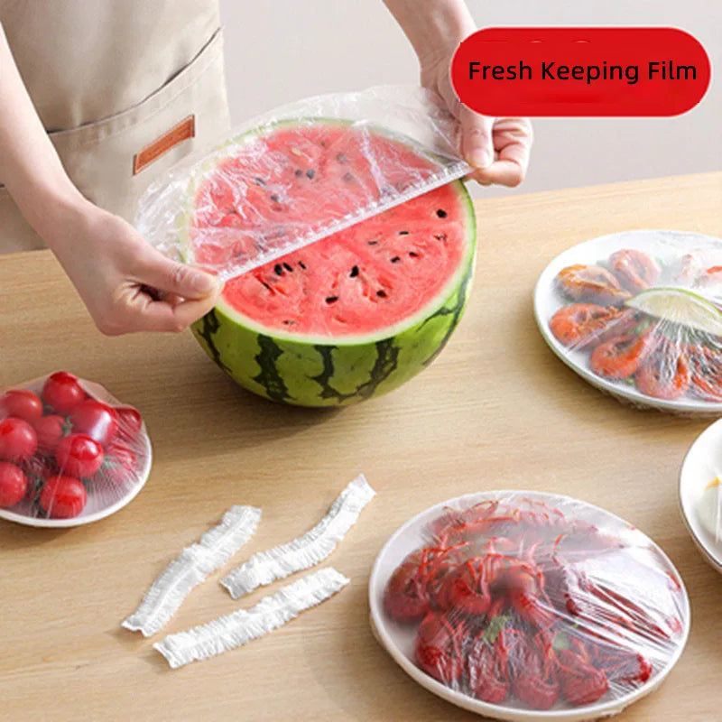100/50/20pcs Disposable Food Cover Food Grade Fruit Vegetable Storage Bag Elastic Plastic Bag Bowl Cup Kitchen Fresh Keeping Bag