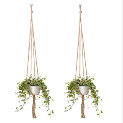 Gardening Green Plant Hanging Basket Cotton Rope Hanger Flower Pot  Handmade Macrame Pot Pocket Wall Boho Courtyard  Home Decor