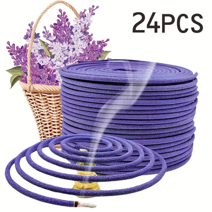 Lavender Lemongrass Aromatherapy Coils Fragrance for Patio, Porch, Poolside, Camping Garden Home Decor, Outdoor Incense Coils