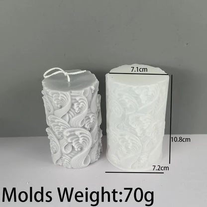 Flower Butterfly Columnar Silicone Candle Mold DIY Waves Soap Resin Plaster Making Tool Geometry Chocolate Mould Home Decor Gift