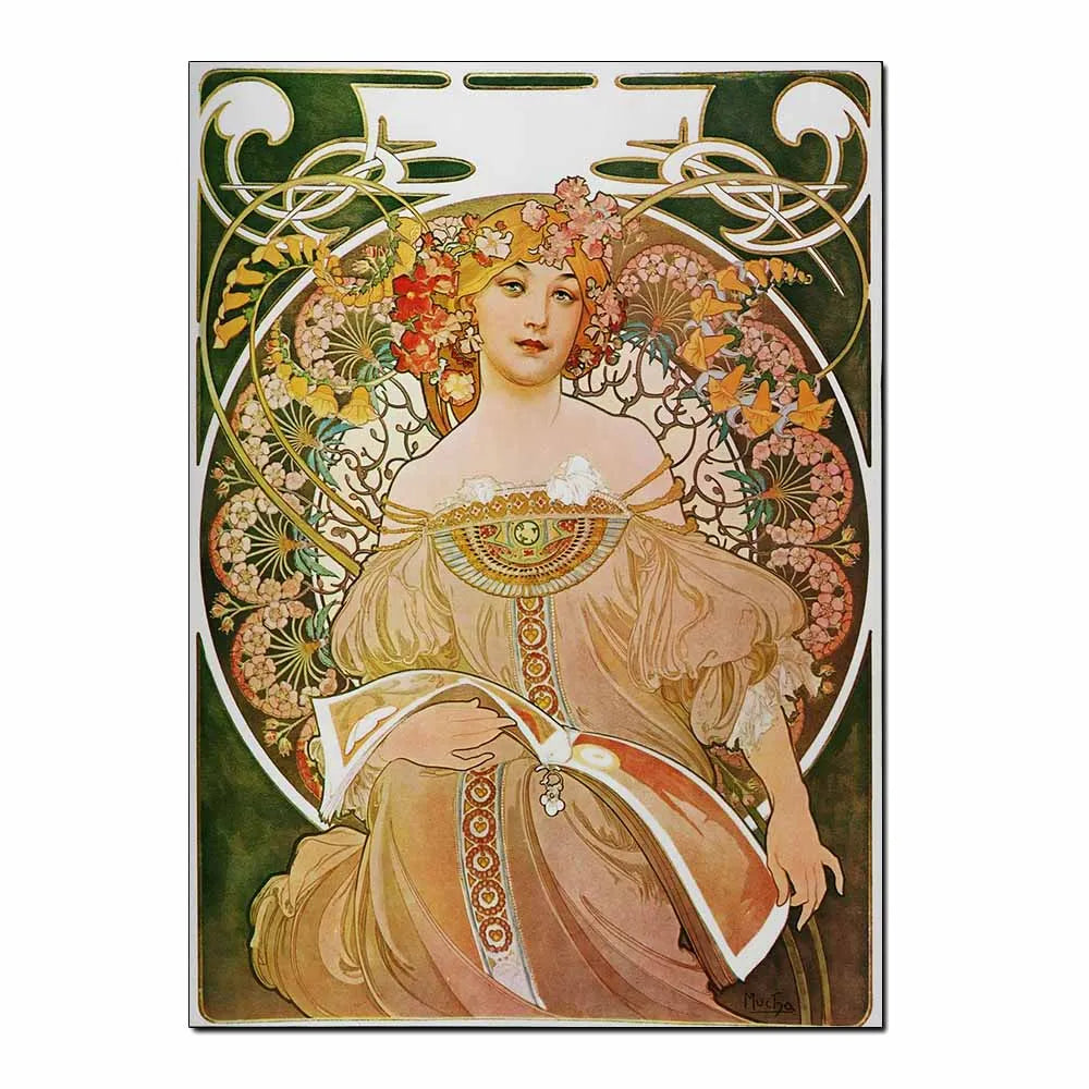 Art Nouveau Retro Poster Abstract Wallpaper Print Canvas Painting Wall Art Picture for Living Room Home Decor Aesthetic Mural