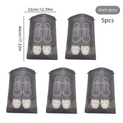 5/10pcs Non Woven Shoe Bag Storage Bag, Shoe Storage Drawstring Drawstring, Shoe Storage Bag, Dust-proof