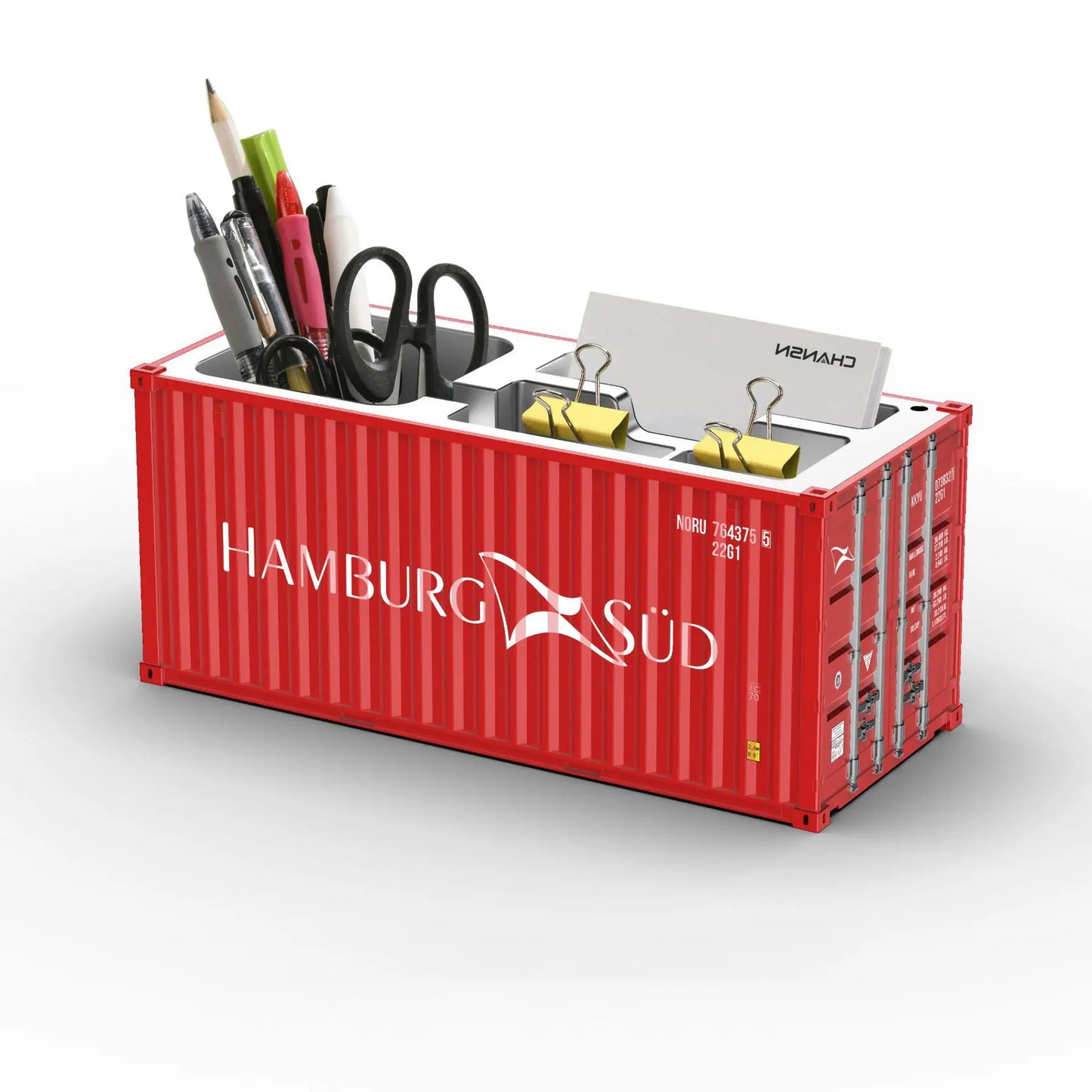 Miniature Realistic Shipping Container Model Simple Multifunctional Office Desktop Pen Holder Storage Box Home Decor Craft