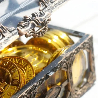 1PC Plastic Transparent Pirate Treasure Box Crystal Gem Jewelry Box Storage Organizer Chest Treasure for Jewelry Gem Trinket Box