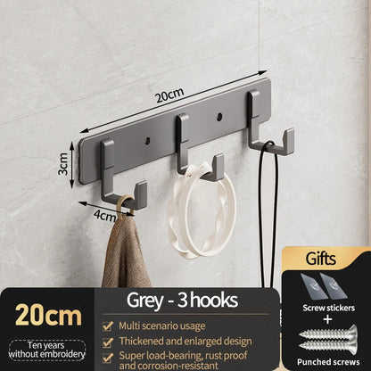 Hooks for hanging clothes at the entrance door, hanging hangers on the wall, and strong hooks for the wardrobe in th