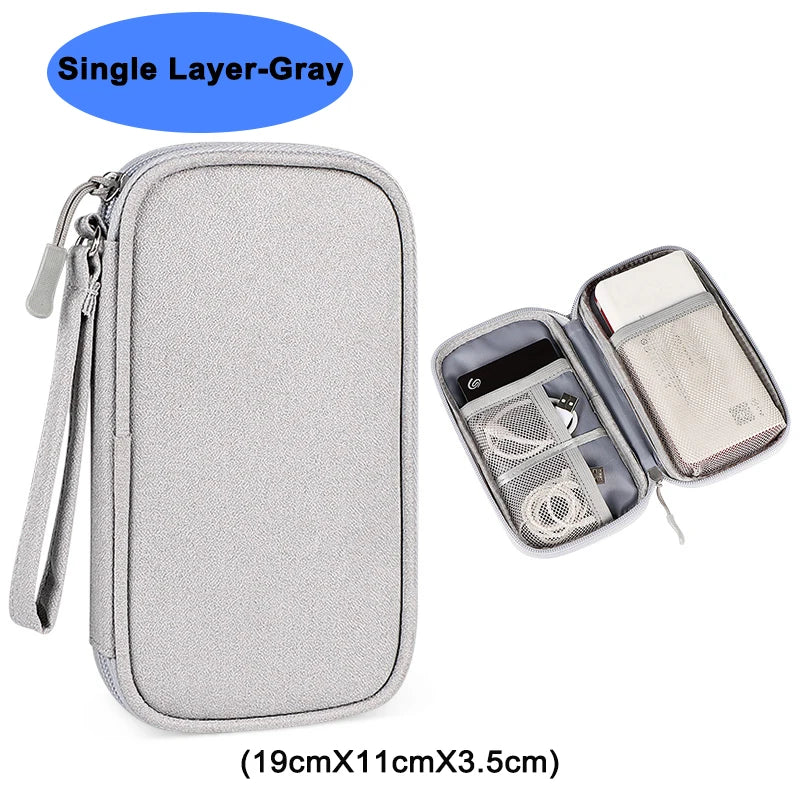 Waterproof Cable Storage Bag Digital Electronic Organizer Portable USB Data Line Charger Plug Storage Bag Travel Cable Organizer