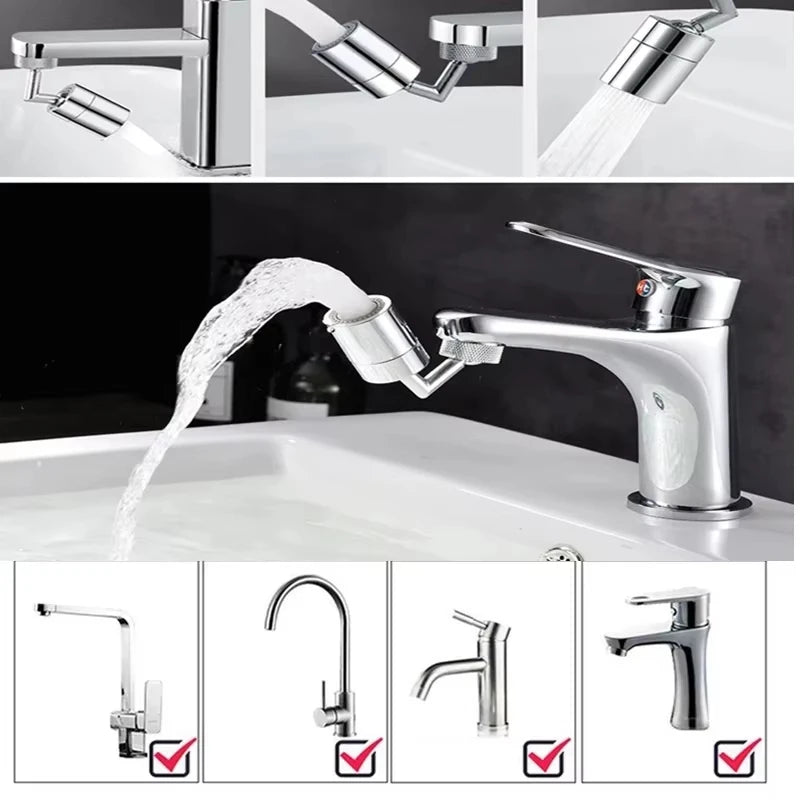 720° Universal Faucet Extender Aerator, Rotating Splash Proof Water Saving Faucet Adapter, ABS Plastic Washbasin Faucet Nozzle f