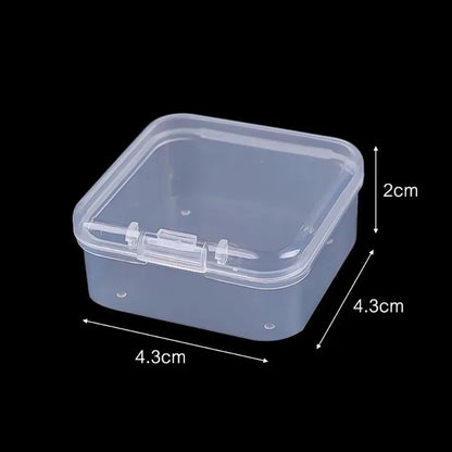 60/6PCS Mini Storage Box Transparent Plastic Jewelry Storage Box Container Portable Earring Ring Earplugs Packaging Storage Case