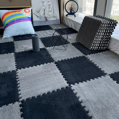 Soft Plush Children's Mat Babe Toys Eva Foam Puzzle Carpet Warm Children Play Mats Interlocking Rugs Infant Carpet 30*30*1cm