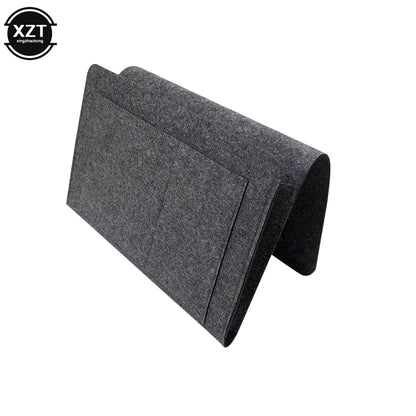 1pc Felt Bedside Storage Organizer Phone Book Magazine Holder Pockets Hanging Storage Bag Baby Tissue Box For Bed Sofa Side Pouc