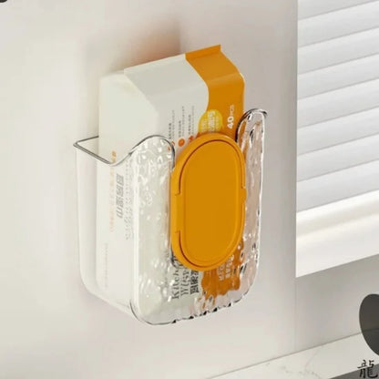 Wall Mounted Wet Wipes Dispenser Self-Adhesive Holder Kitchen Bathroom Tissue Paper Towel Case Box - Home Storage Organizer