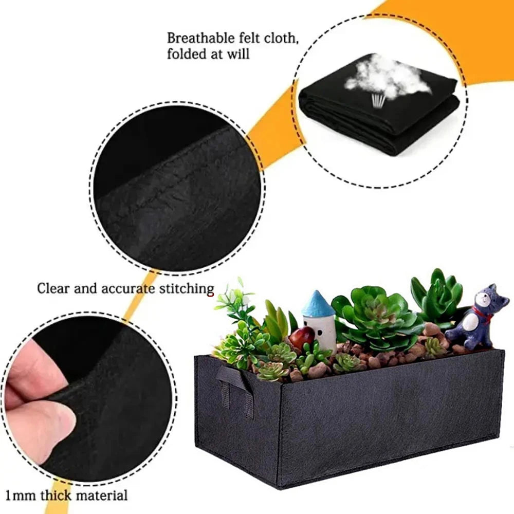Square Felt Growing Bucket Plant Growth Bag Multi-Functional Vegetable Plant Non-Woven Felt Growing Bag