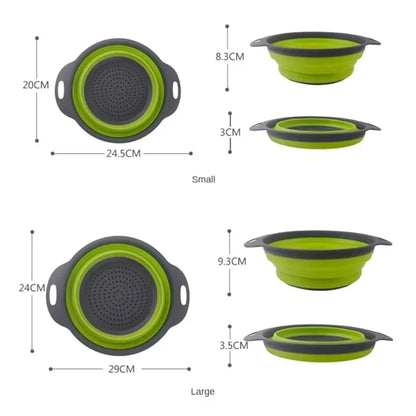Silicone vegetable and fruit cleaning and drainage basket cleaning basket Folding water filter net Kitchen Gadgets