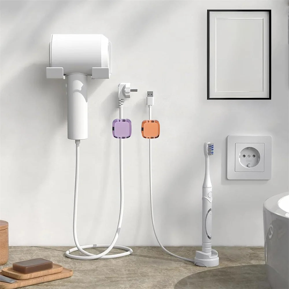Transparent multi-color data cable fixed hook adhesive magnetic cable organizer