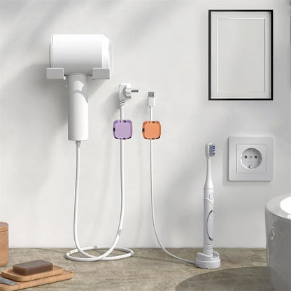 Transparent multi-color data cable fixed hook adhesive magnetic cable organizer